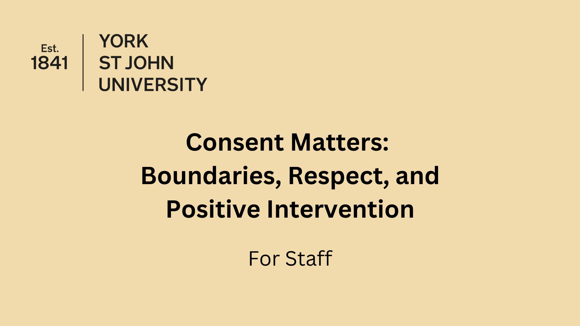 YSJ Consent Matters training for staff